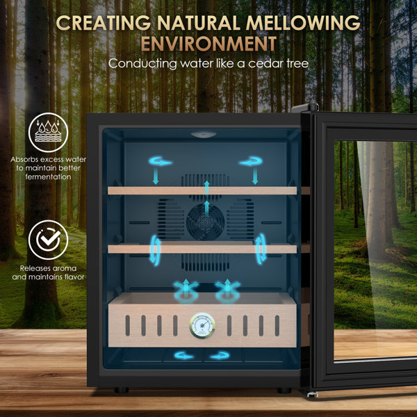 LINKEWODE 50L Electric Cigar Humidor with Cooling and Heating with